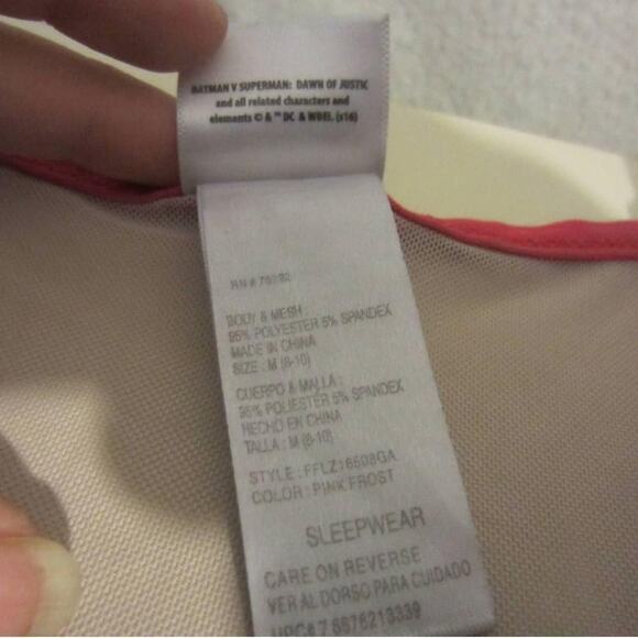 Retro DC Comics Batman Superman Pink Frost Nightgown Sleep M - Picture 4 of 6